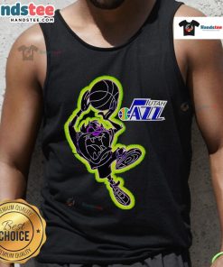 Good Tasmania Looney Tunes Utah Jazz tank top featuring vibrant graphics and a stylish design for fans.