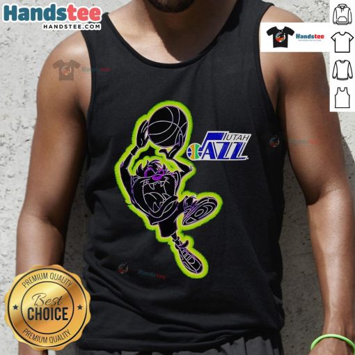 Good Tasmania Looney Tunes Utah Jazz tank top featuring vibrant graphics and a stylish design for fans.