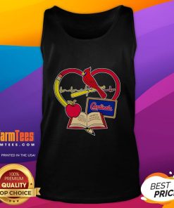 Good Teacher Pencil Apple Heart St. Louis Cardinals Tank Top design featuring a vibrant graphic for educators.