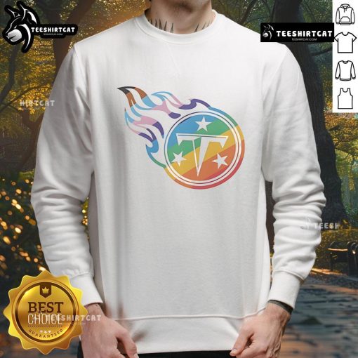 Good Tennessee Titans Logo Pride Sweatshirt featuring vibrant team colors and logo, perfect for fans.