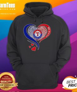 Good Texas Rangers Baseball hoodie featuring 'It's In My DNA' heart design, perfect for passionate fans.