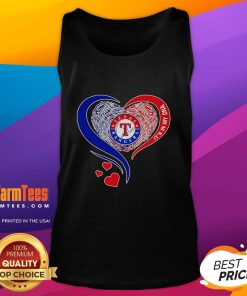 Alt Text: Good Texas Rangers baseball tank top with heart design, perfect for fans showcasing their team spirit.