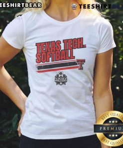 Alt Text: Good Texas Tech Softball Women's College World Series Stripe Ladies Tee in vibrant colors, perfect for fans.