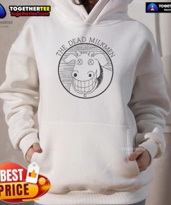 Chris Pratt wearing a Good The Electric State hoodie featuring The Dead Milkmen cow logo, perfect for fans.