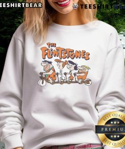 Cozy Good The Flintstones cartoon sweatshirt featuring vibrant graphics of Fred, Wilma, and the iconic Stone Age family.