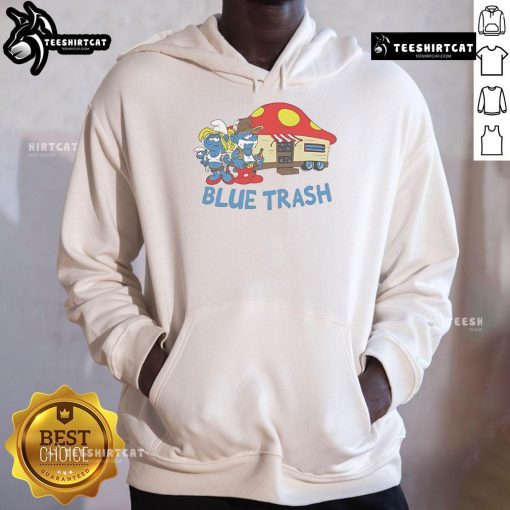 Good The Smurfs Blue Trash Hoodie featuring vibrant blue design and playful Smurf graphics for casual style.