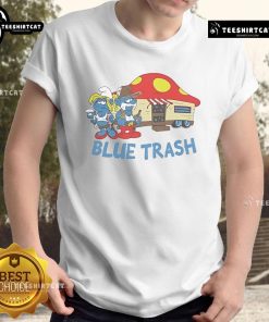 Good The Smurfs Blue Trash T-Shirt featuring vibrant Smurf graphics on a stylish blue background for fans of the series.