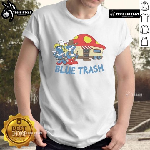 Good The Smurfs Blue Trash T-Shirt featuring vibrant Smurf graphics on a stylish blue background for fans of the series.