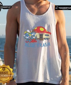 Good The Smurfs Blue Trash Tank Top featuring vibrant Smurfs graphics for a stylish and playful summer look.