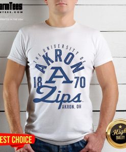 Alt Text: Good The University of Akron Zips 1870 Akron OH T-Shirt featuring a vibrant design and school colors.