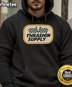 Good Thrashin Supply Rally Hoodie in black, featuring a stylish design perfect for outdoor adventures and casual wear.