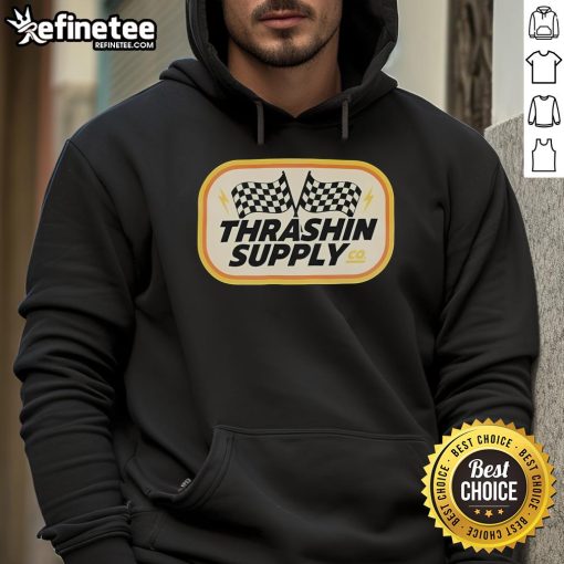 Good Thrashin Supply Rally Hoodie in black, featuring a stylish design perfect for outdoor adventures and casual wear.