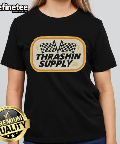 Good Thrashin Supply Rally Ladies Tee featuring a stylish design for women who love outdoor adventures.