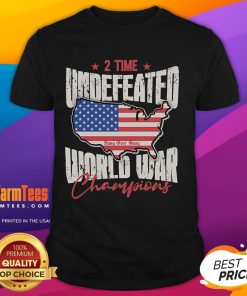 Alt Text: Good Tom Macdonald Undefeated World War Champions T-Shirt featuring American map and Hang Over Gang logo.