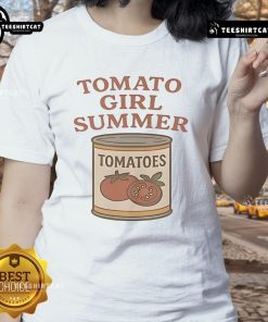 Good Tomato Girl summer vintage jar graphic on a ladies tee, perfect for casual summer outings and stylish comfort.
