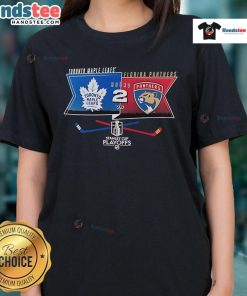 2025 Stanley Cup Playoffs: Ladies tee featuring Toronto Maple Leafs vs Florida Panthers, perfect for fans and game day.