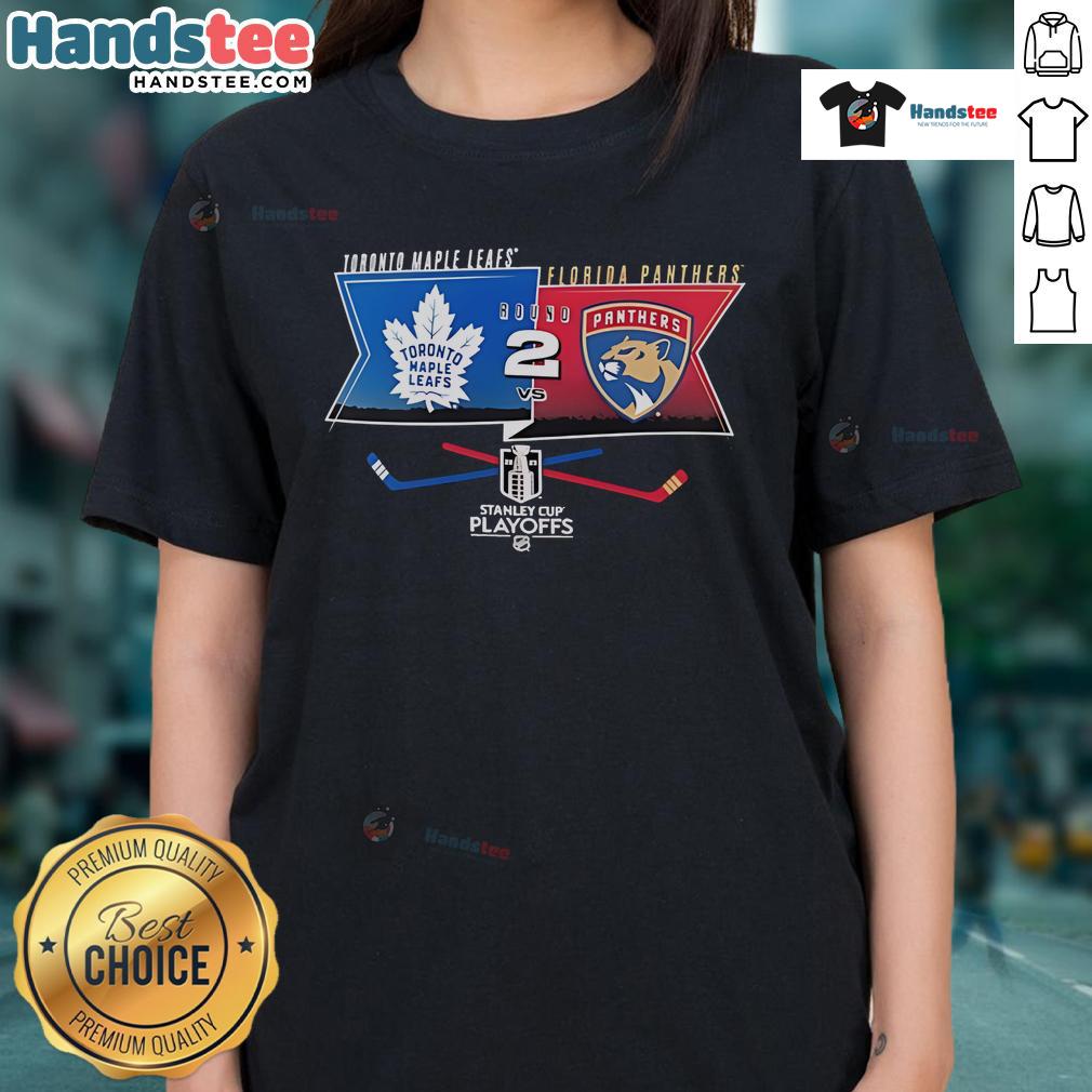 Good Toronto Maple Leafs Vs Florida Panthers Round 2 Stanley Cup Playoffs 2025 Ladies-Tee 2025 Stanley Cup Playoffs: Ladies tee featuring Toronto Maple Leafs vs Florida Panthers, perfect for fans and game day.