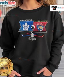 2025 Stanley Cup Playoffs sweatshirt featuring Toronto Maple Leafs vs Florida Panthers design for fans.