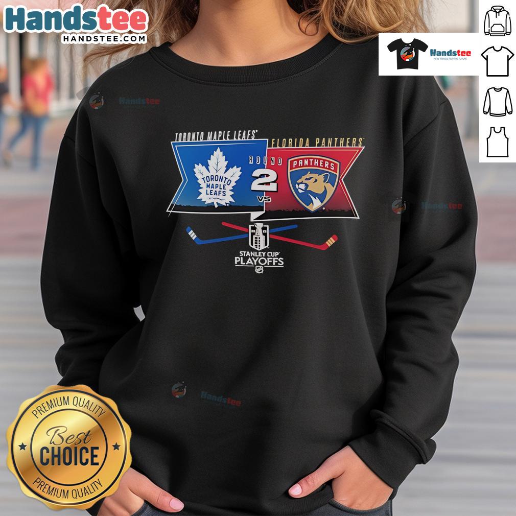 Good Toronto Maple Leafs Vs Florida Panthers Round 2 Stanley Cup Playoffs 2025 Sweatshirt 2025 Stanley Cup Playoffs sweatshirt featuring Toronto Maple Leafs vs Florida Panthers design for fans.