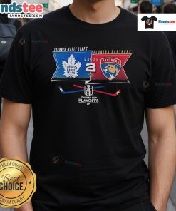 Good Toronto Maple Leafs Vs Florida Panthers Round 2 Stanley Cup Playoffs 2025 T-Shirt featuring team logos and vibrant colors.
