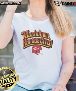 Good Touchdown Kansas City Chiefs Ladies Tee featuring team colors and logo, perfect for female fans on game day.