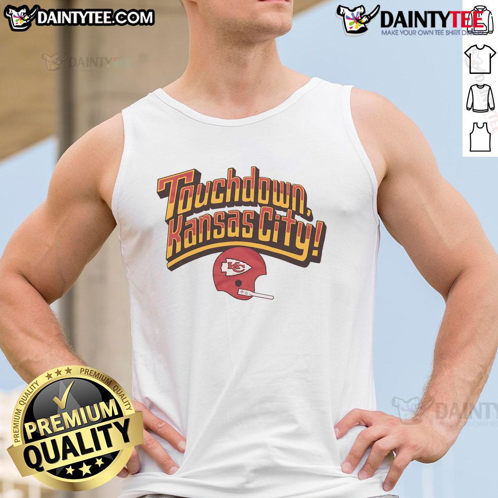Good Touchdown Kansas City Chiefs Tank Top Alt Text: Stylish Good Touchdown Kansas City Chiefs tank top featuring team colors and logo, perfect for game day outfits.