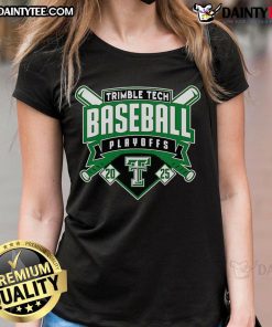 Good Trimble Tech Baseball Playoffs 2025 Ladies Tee featuring vibrant graphics and a stylish design for fans.