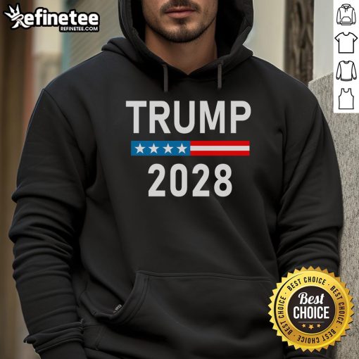 Good Trump 2028 hoodie featuring bold graphics, perfect for supporters of Trump's presidential campaign.
