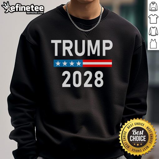 Good Trump 2028 sweatshirt in navy blue, featuring bold white text and a stylish design for political supporters.