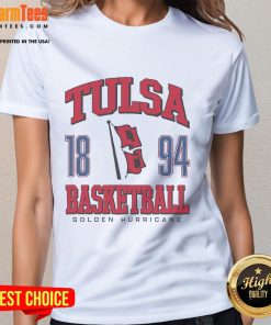 Good Tulsa Golden Hurricane basketball ladies tee, featuring team colors and logo, perfect for fans and athletes.