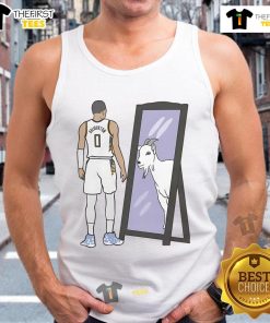 Tyrese Haliburton wearing a 'Good Tyrese Haliburton Mirror Goat' tank top, showcasing Indiana Basketball spirit.