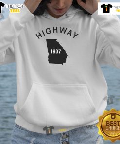 Good Tyrus wearing a vintage 1937 Georgia hoodie on a highway, showcasing retro style and classic fashion.