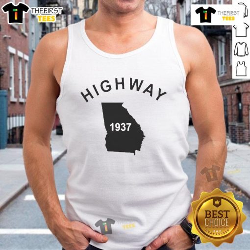Good Tyrus wearing a 1937 Georgia Highway tank top, showcasing vintage style and classic design.