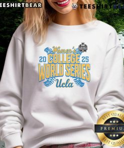 UCLA Bruins 2025 NCAA Softball Women's College World Series sweatshirt in blue, showcasing team spirit and style.