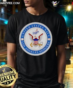 Alt Text: Good United States Navy Los Angeles Dodgers T-Shirt featuring navy blue color and Dodgers logo, perfect for fans.