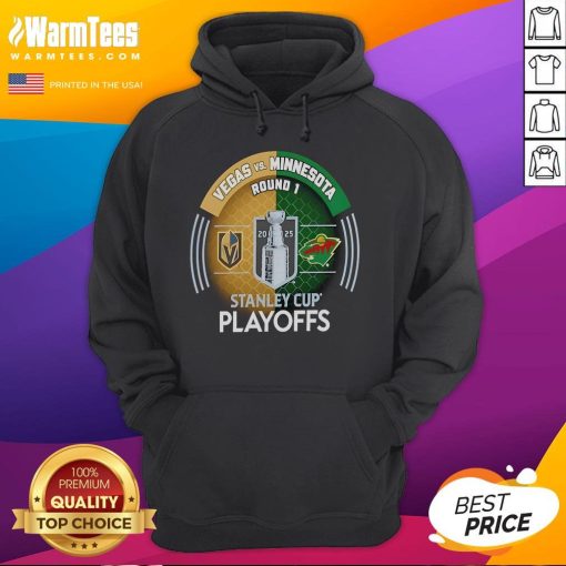 Good Vegas Golden Knights vs Minnesota Wild 2025 Stanley Cup Playoffs hoodie featuring team logos and vibrant design.