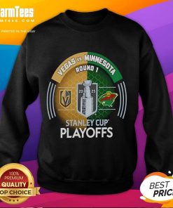 Good Vegas Golden Knights vs Minnesota Wild 2025 Stanley Cup Playoffs hoodie featuring team logos and vibrant graphics.