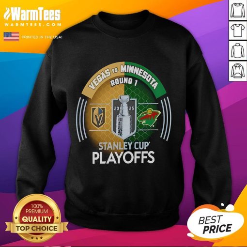 Good Vegas Golden Knights vs Minnesota Wild 2025 Stanley Cup Playoffs hoodie featuring team logos and vibrant graphics.