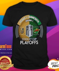 Good Vegas Golden Knights Vs Minnesota Wild 2025 Stanley Cup Playoffs T-shirt showcasing a vibrant hockey duel design.