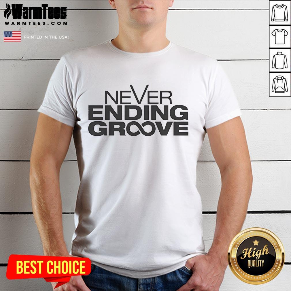 Good Vincen Garcia Never Ending Groove T Shirt Alt Text: Good Vincen Garcia Never Ending Groove T-Shirt featuring a vibrant design and comfortable fit for music lovers.