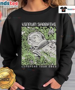 Good Vinnum Sabbathi European Tour 2023 sweatshirt featuring stylish design and vibrant colors for music fans.