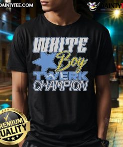 Good White Boy Twerk Champion Star T-Shirt featuring a fun graphic design, perfect for dance enthusiasts and casual wear.