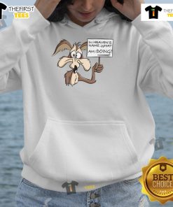 Good Wile E. Coyote in Heaven hoodie featuring a whimsical design and vibrant colors, perfect for fans of classic cartoons.