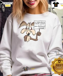 Good Wile E. Coyote in Heaven sweatshirt featuring a whimsical design, perfect for cartoon fans and cozy style lovers.