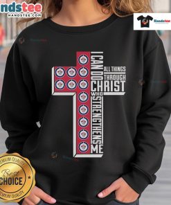 Good Winnipeg Jets sweatshirt with 'I Can Do All Things Through Christ' slogan, perfect for fans and faith-inspired apparel.