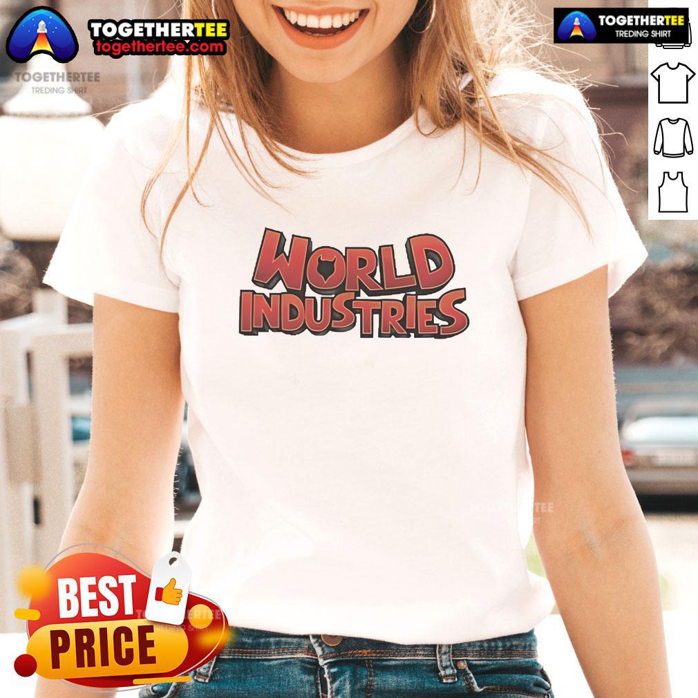 Good World Industries Firecracker World Ladies Tee Alt Text: Good World Industries Firecracker World Ladies Tee featuring a vibrant design perfect for casual wear.