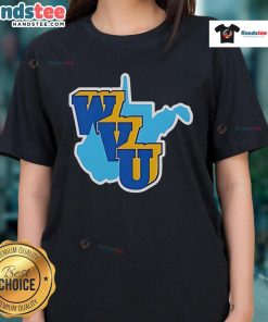 Good WVU West Virginia Mountaineers logo ladies tee featuring vibrant colors and stylish design for fans.