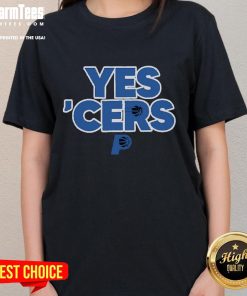 Good Yes Cers Indiana Pacers Season Campaign Ladies Tee featuring team colors and logo for passionate fans.