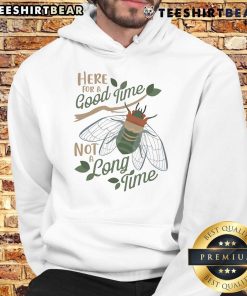 Happy Cicadas Here For A Good Time Hoodie featuring vibrant cicada graphics on a cozy, stylish hoodie design.