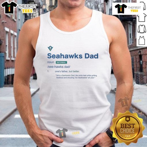 Alt Text: Happy UNC Wilmington Seahawks Dad definition tank top, showcasing a proud dad's love for UNC Wilmington Seahawks.